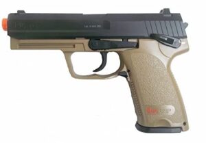 elite force hk heckler & koch usp co2 powered 6mm bb pistol airsoft gun, standard action, dark earth brown