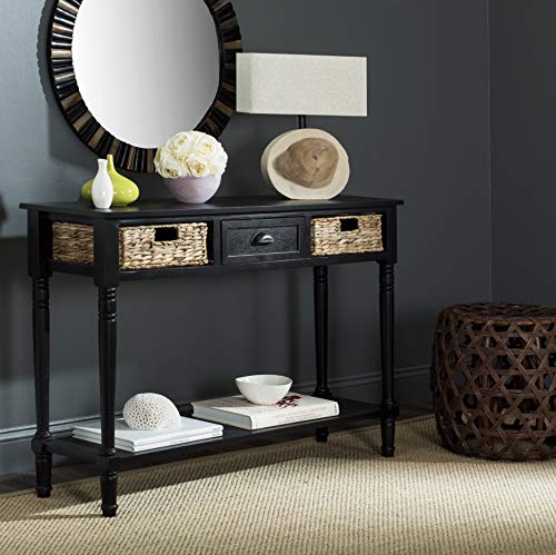 Safavieh Home Collection Christa Distressed Black 3-Drawer Storage Console Table