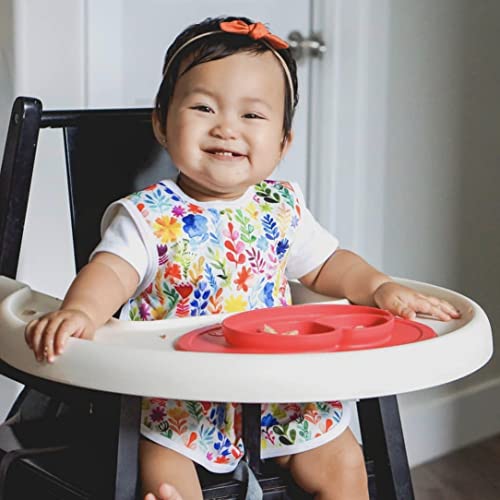 BapronBaby Rainbow Watercolor Floral Bapron - Soft Waterproof Stain Resistant Bib - Machine Washable - 6m - 5yr - (Sz Baby/Toddler 6m-3T)