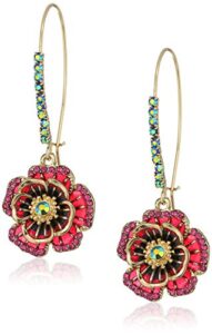 betsey johnson rose dangle earrings