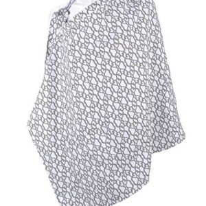 LK Baby Nursing Cover for Breastfeeding Privacy Soft 100% Cotton in Grey White