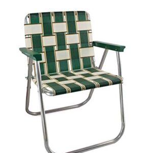 Lawn Chair USA Aluminum Webbed Chair (Picnic Chair, Charleston with Green Arms)