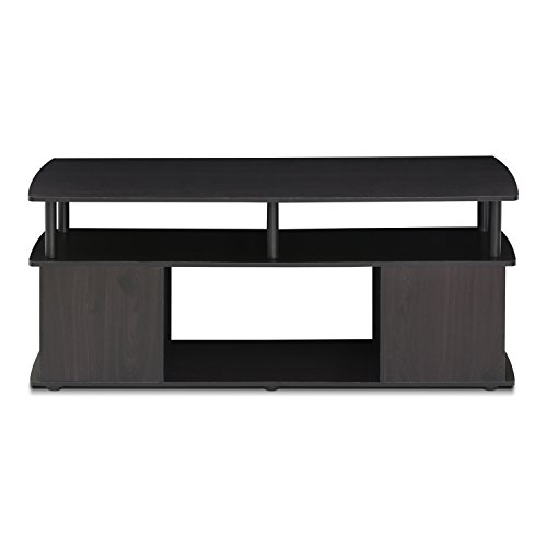 Furinno JAYA Utility Design Coffee Table / TV Stand for TV up to 55 Inch with Open Storage, Blackwood