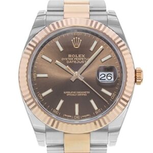 Rolex Datejust Ii 41mm Chocolate Dial Rose Gold and Steel Men's Watch 126331