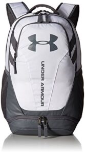 under armour hustle 3.0 backpack, white (100)/graphite, one size fits all