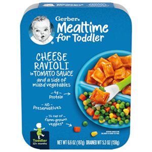 gerber graduates cheese ravioli in tomato sauce with mixed vegetables, 6.6 ounce