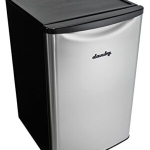 Danby DAR044A6BSLDBO 4.4 Cu.Ft. Outdoor Mini Fridge, IPX4-Rated Stainless Steel Look All Refrigerator for Patio, Cabana, Pool Bar, E-Star Rated, Spotless Steel