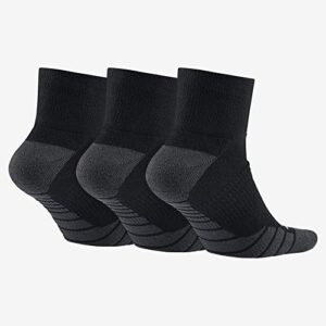 Nike Dri-Fit Half Cushion Quarter Socks (3 Pack),Black/Anthracite/White,X-Large