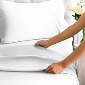 Full Size Sheet Set - Breathable & Cooling Sheets - Hotel Luxury Bed Sheets - Extra Soft - Deep Pockets - Easy Fit - 4 Piece Set - Wrinkle Free - Comfy - White Bed Sheets - Fulls Sheets - 4 PC