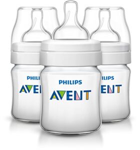 philips avent anti-colic baby bottles clear, 4oz, 3 piece