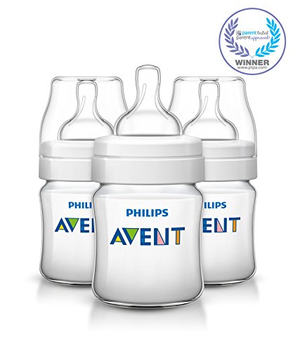 Philips Avent Anti-colic Baby Bottles Clear, 4oz, 3 Piece