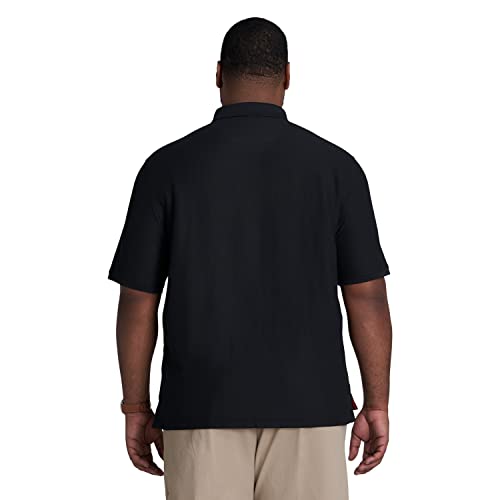 IZOD Men's Big and Tall Advantage Performance Solid Polo, Black, 2X-Large Tall