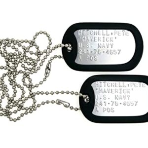 Stainless Steel Military Dog Tag Set Halloween Costume