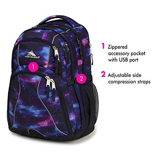 High Sierra Swerve Laptop Backpack, Cosmos/Midnight Blue, One Size