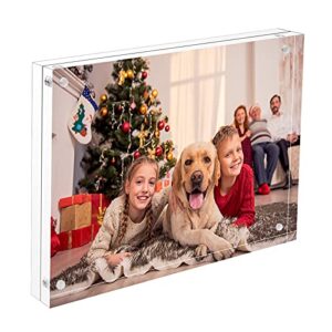 niubee 8.5x11 picture frame, clear certificate document magnetic photo frame for tabletop display with gift box
