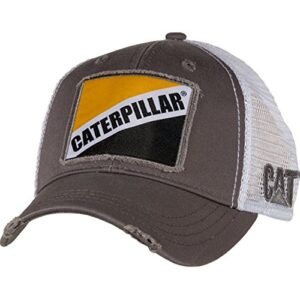 caterpillar cat gray twill w patch cap