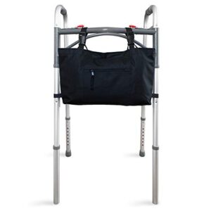 rms water resistant tote bag for walker, rollator or scooter (black)