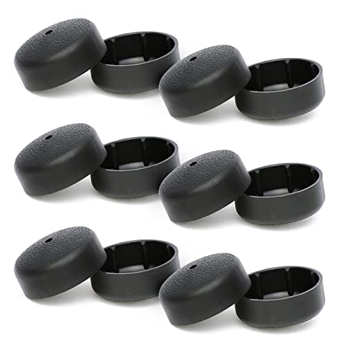 Bundle: 6 Pairs Deluxe TuffCaps Walker Glide Covers for Use with Rubber Tips (Sold Separately) (Black)