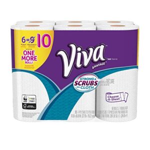 viva vantage choose-a-sheet paper towels, white, big roll, 6 count (pack of 1)