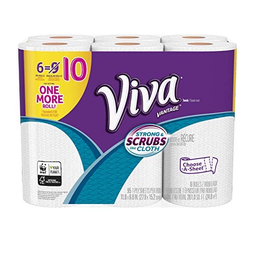 VIVA Vantage Choose-A-Sheet Paper Towels, White, Big Roll, 6 Count (Pack of 1)