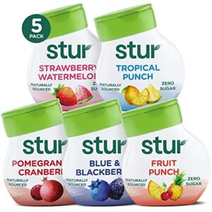 stur liquid water enhancer | classic variety | sweetened with stevia | high in vitamin c & antioxidants | sugar free | zero calories | keto | vegan | 5 bottles, makes 120 drinks