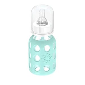 Lifefactory Glass Baby Bottle with Silicone Sleeve 4 Ounce, 2 Pack - Mint