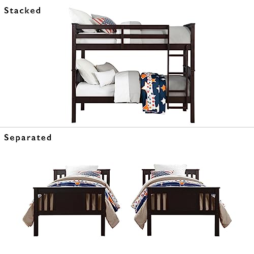 Dorel Living Twin Bunk Bed, Espresso