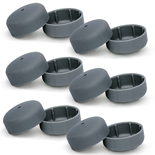 Bundle: 6 Pairs Deluxe TuffCaps Walker Glide Covers for Use with Rubber Tips (Sold Separately) (Gray)