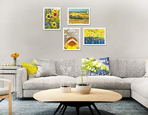 Golden State Art, Wall Photo Frame Collection, 12x16 Photo Wood Frame with White Mat & Real Glass for 8x12 Picture, White