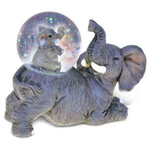 COTA Global Elephant Snow Globe - Wildlife Animal Water Globe Figurine with Sparkling Glitter, Zoo Collectible Novelty Ornament for Home Decor, for Birthdays, Christmas, Valentine - 45mm