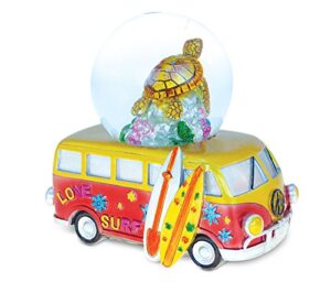 cota global van with sea turtle snow globe - water globe figurine with sparkling glitter, collectible novelty ornament for home decor, for birthdays, christmas, and valentine's day - 65mm