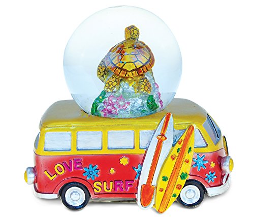 COTA Global Van with Sea Turtle Snow Globe - Water Globe Figurine with Sparkling Glitter, Collectible Novelty Ornament for Home Decor, for Birthdays, Christmas, and Valentine's Day - 65mm