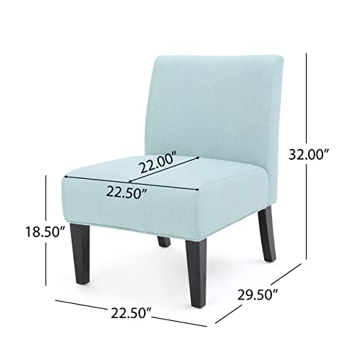 Christopher Knight Home Kassi Fabric Accent Chair, Light Blue