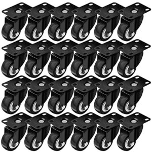 online best service 24 pack swivel 2" caster wheels rubber base with top plate & bearing heavy duty (24 pack without brake)