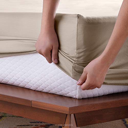 Linenspa 600 Thread Count Ultra Soft Cotton Blend Pillowcases, Set of 2 - Queen - Sand