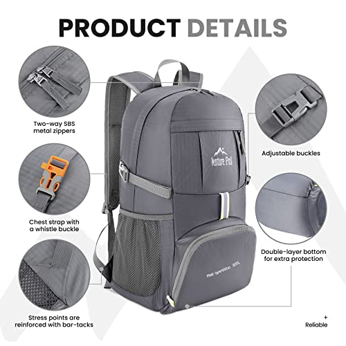 Venture Pal 35L Ultralight Lightweight Packable Foldable Travel Camping Hiking Outdoor Sports Backpack Daypack