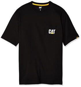 cat men's 1510552 logo pocket t-shirt - xxxx-large - black