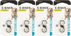 nite ize s-biner taglock stainless steel locking biner for dog collar (4-pack)4