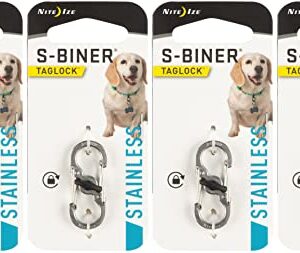 Nite Ize S-Biner TagLock Stainless Steel Locking Biner for Dog Collar (4-Pack)4