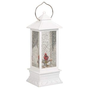 Christmas by Roman Inc, Acrylic Collection, White Lighted with Red Cardinal Lantern, 11" H Holiday Home Decor