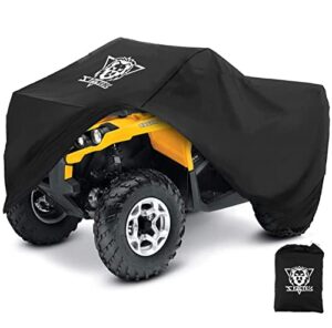xyzctem waterproof atv cover, heavy duty black protects 4 wheeler from snow rain or sun, large universal size fits 103 inch for most quads