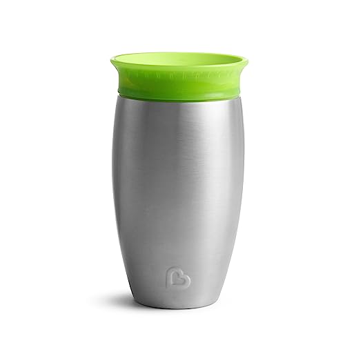 Munchkin® Miracle® Stainless Steel 360 Toddler Sippy Cup, 10 Ounce, Green