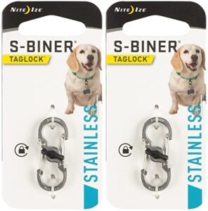 nite ize s-biner taglock stainless steel locking biner for dog collar (2-pack)2