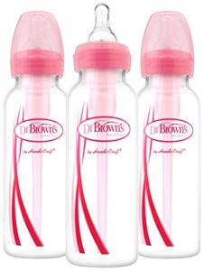 dr. brown's options narrow bottles, 3 pack, 8 ounce, pink