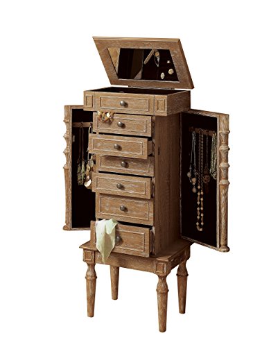 ACME Taline Jewelry Armoire - - Weathered Oak