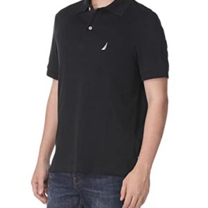 Nautica Men's Classic Fit Short Sleeve Solid Soft Cotton Polo Shirt, True Black, XX-Large