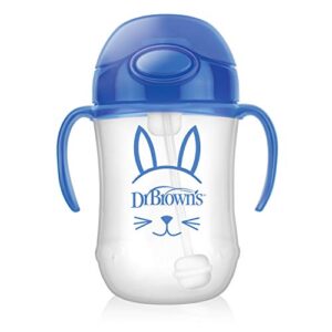 dr. brown's baby's first straw cup, 9 ounce (6m+) - blue (tc91012-p4)