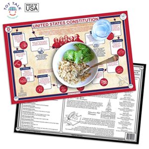 tot talk placemat u.s. constitution meal dining kids mat tot1079