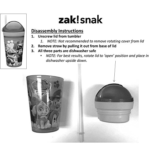 Zak Designs Cars 3 ZakSnak All-In-One Drink Tumbler + Snack Container For Toddlers – Spill-proof 4oz Snack Container Screws Securely Onto 10oz Tumbler With Accessible Straw, Cars 3