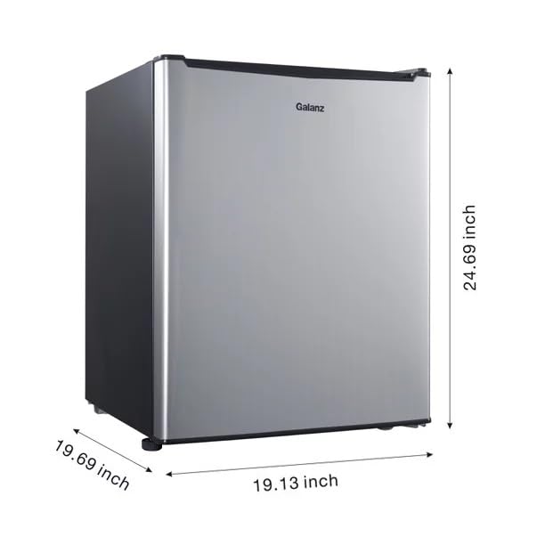 2.7 cubic foot stainless look compact dorm refrigerator